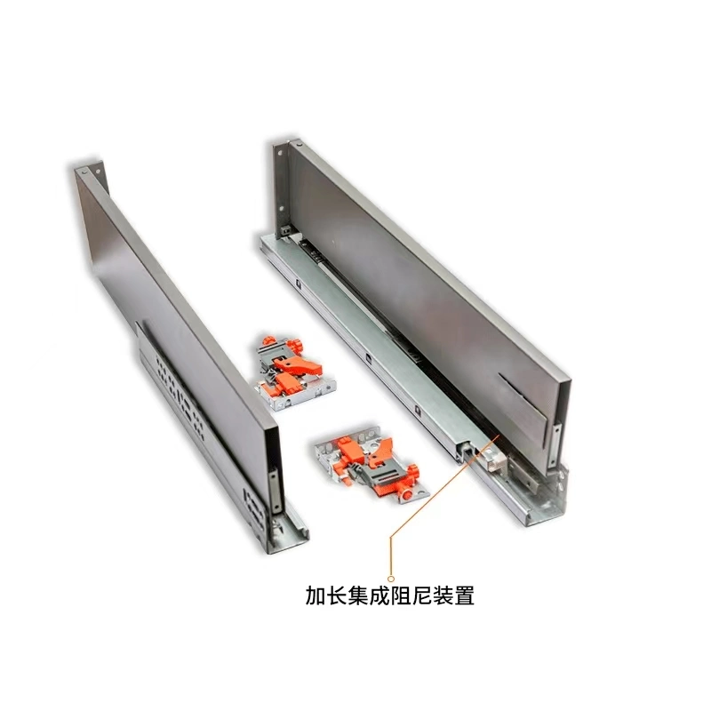 Furniture Hardware Drawer Slides Soft Close Concealed System Metal Slim Tandem Box