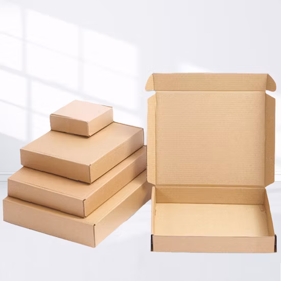 Logotipo personalizado Plegable Biodegradable 3 capas E-Flute Cartón corrugado Papel Kraft Ropa Zapatos Empaque de joyería/ Envío/ Empaque Mailer Caja de cartón de regalo