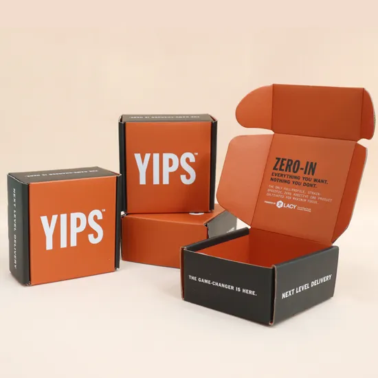 Cajas de regalo de embalaje de envío de correo corrugado de color negro mate impreso personalizado
