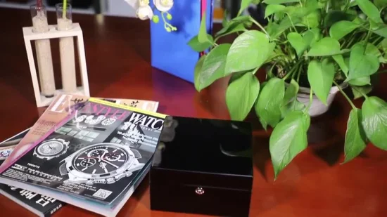 Caja de presentación de reloj de pulsera de reloj de regalo verde con logotipo personalizado de cuero PU redondo de lujo