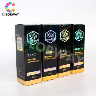 Holograma impreso offset UV personalizado Oro Plata Estampado en caliente Cartón corrugado Perfumes Cosméticos Embalaje Cajas de papel con inserto de papel y ventana de PVC